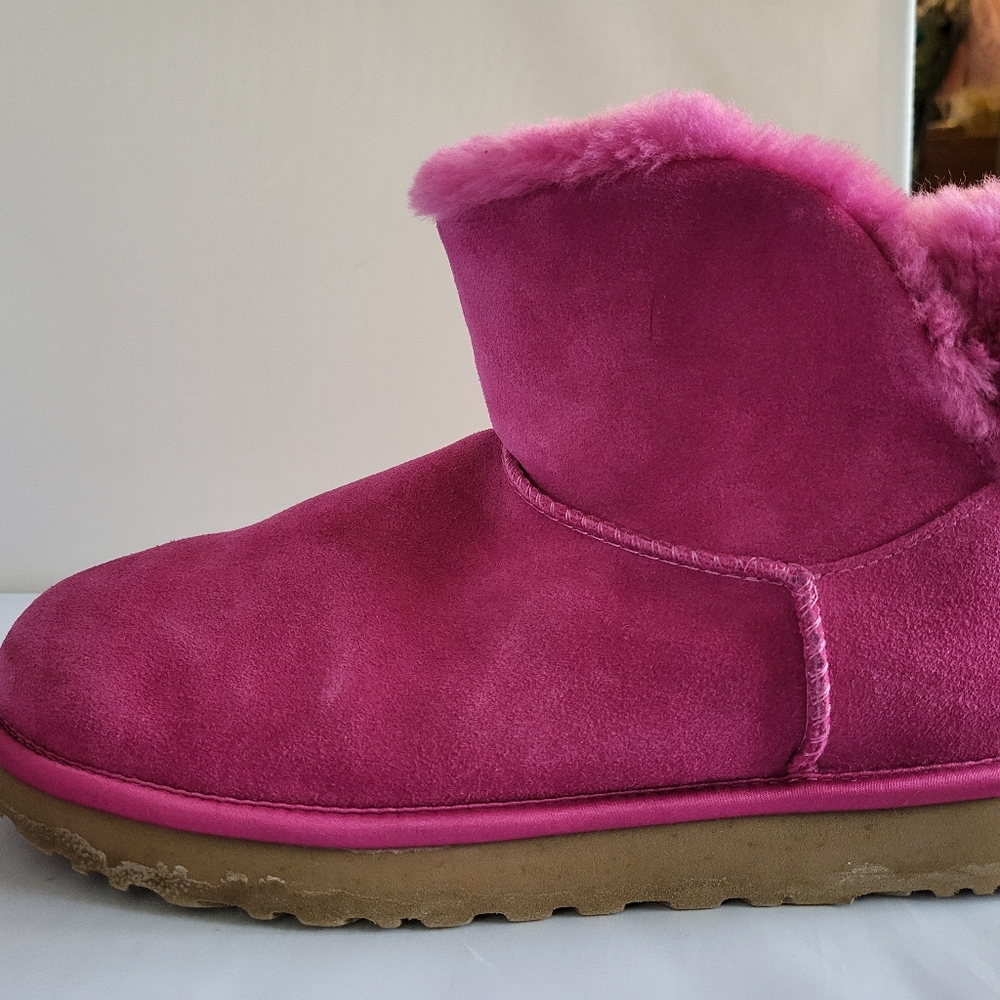 UGG Pink Suede Ankle Boots - Picture 5 of 7